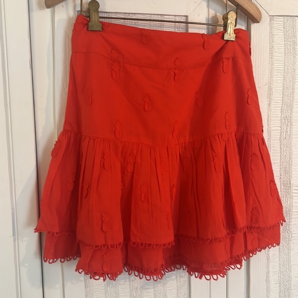 Farm Rio Red 3D Pineapple Mini Skirt nwot sz S - Picture 7 of 10
